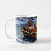 Boxer Weihnachtsboot-Feiertag Kaffeetasse (Links)