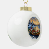 Boxer Weihnachtsboot Feiertag Keramik Kugel-Ornament (Links)