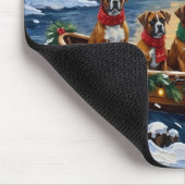 Boxer Weihnachtsboot-Feiertag Mousepad (Ecke)