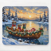 Boxer Weihnachtsboot-Feiertag Mousepad (Vorne)