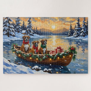 Boxer Weihnachtsboot-Feiertag Puzzle