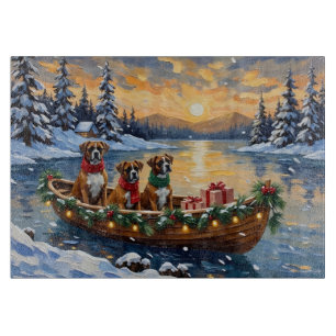 Boxer Weihnachtsboot-Feiertag Schneidebrett