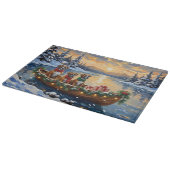 Boxer Weihnachtsboot-Feiertag Schneidebrett (Ecke)