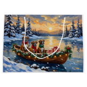 Boxer Weihnachtsboot Urlaub Große Geschenktüte (Vorderseite)