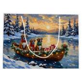 Boxer Weihnachtsboot Urlaub Große Geschenktüte (Rückseite)