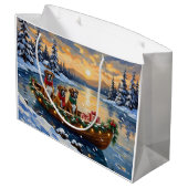 Boxer Weihnachtsboot Urlaub Große Geschenktüte (Rückseite Schrägansicht)