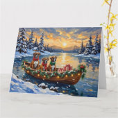 Boxer Weihnachtsboot Urlaub Karte (Gelbe Blume)