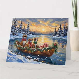 Boxer Weihnachtsboot Urlaub Karte
