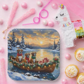 Boxer Weihnachtsboot Urlaub Pappteller (Party)