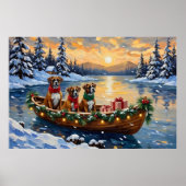 Boxer Weihnachtsboot Urlaub Poster (Vorne)