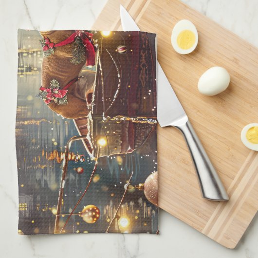 Boxer Weihnachtsfeiertage Geschirrtuch (Viertel Falte)