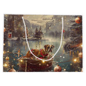 Boxer Weihnachtsfeiertage Große Geschenktüte (Rückseite)