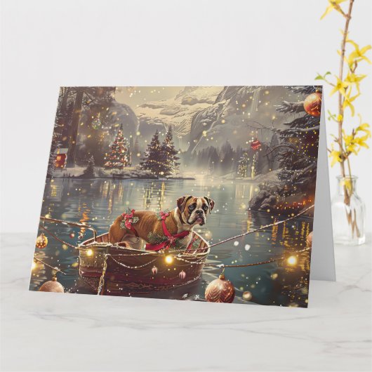 Boxer Weihnachtsfeiertage Karte (Gelbe Blume)