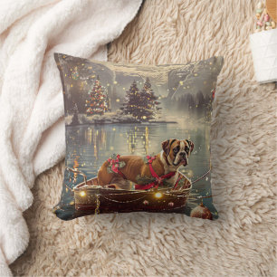 Boxer Weihnachtsfeiertage Kissen