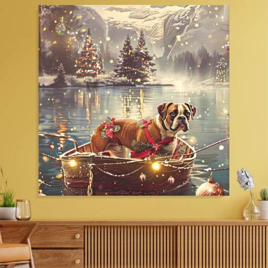 Boxer Weihnachtsfeiertage Leinwanddruck (Insitu (Wohnzimmer))