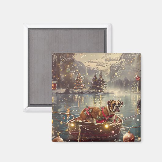 Boxer Weihnachtsfeiertage Magnet (Vorderseite/Rückseite)
