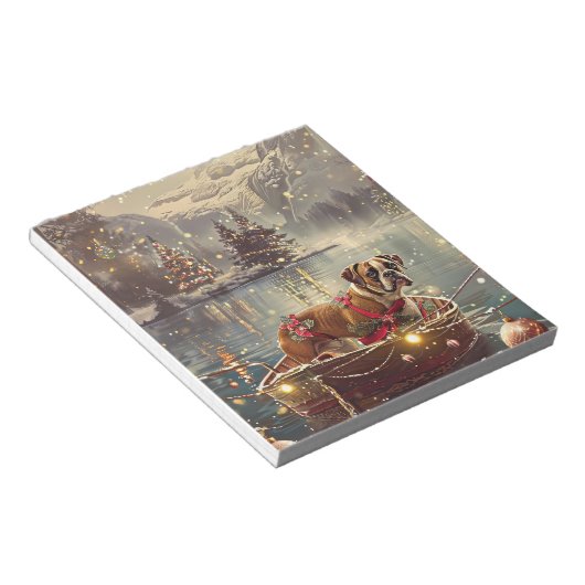 Boxer Weihnachtsfeiertage Notizblock (angewinkelt)