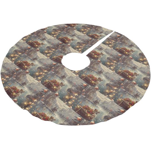 Boxer Weihnachtsfeiertage Polyester Weihnachtsbaumdecke (Schrägansicht)