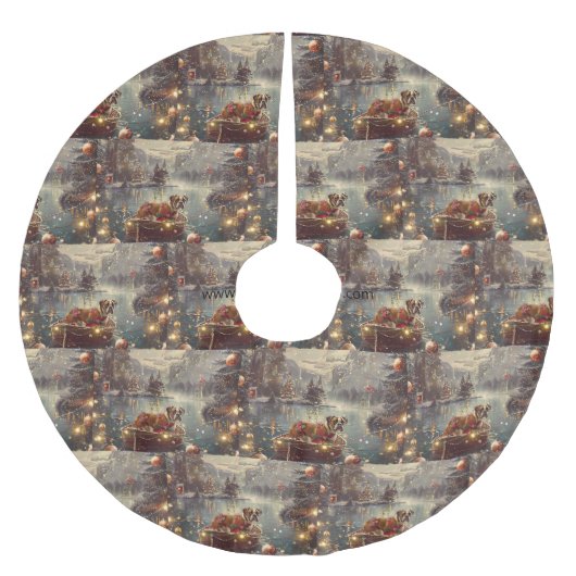 Boxer Weihnachtsfeiertage Polyester Weihnachtsbaumdecke (Vorderseite)