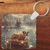 Boxer Weihnachtsfeiertage Schlüsselanhänger (Rückseite)