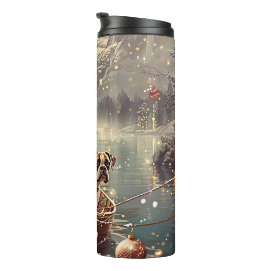 Boxer Weihnachtsfeiertage Thermosbecher (Nach rechts gedreht)