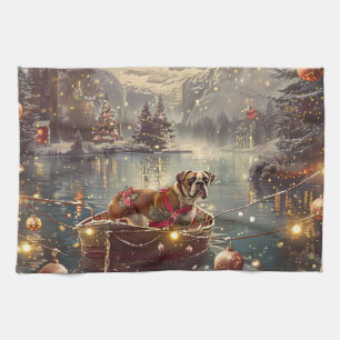 Boxer Weihnachtsfest-Reise Geschirrtuch