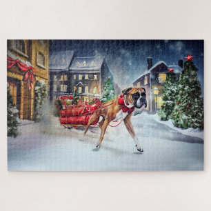 Boxer Weihnachtsfest Saison Puzzle
