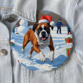 Boxer Weihnachtsfest Schneeszene Button (Beispiel)