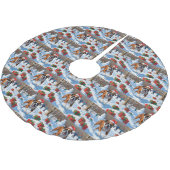 Boxer Weihnachtsfest Schneeszene Polyester Weihnachtsbaumdecke (Schrägansicht)