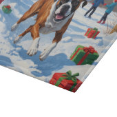 Boxer Weihnachtsfest Schneeszene Schneidebrett (Ecke)