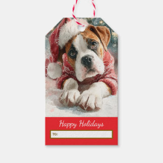 Boxer-Weihnachtsgeschenk-Anhänger Geschenkanhänger
