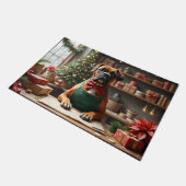 Boxer Weihnachtsgeschenkverpackungskunst Fußmatte (Schrägansicht)