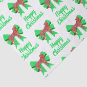 Boxer Weihnachtshund & Grüner Bow White Seidenpapier (Detail)