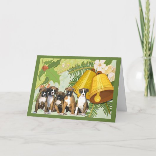 Boxer-Weihnachtskarte Bell Feiertagskarte (Vorderseite)