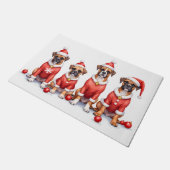 Boxer-Weihnachtskleid Santa-Hut Fußmatte (Schrägansicht)
