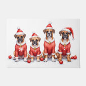 Boxer-Weihnachtskleid Santa-Hut Fußmatte (Vorderseite)