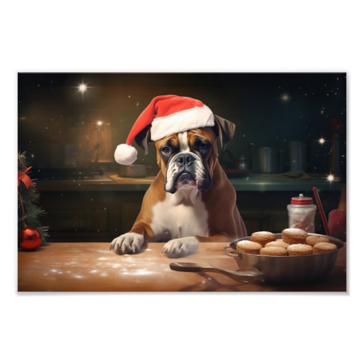 Boxer Weihnachtskost Feiertag Fotodruck (Vorne)