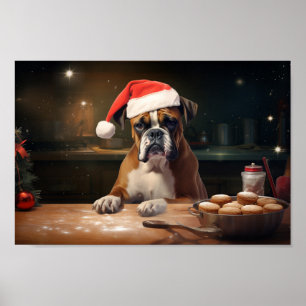 Boxer Weihnachtskost Feiertag Poster
