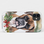 Boxer Weihnachtskranz Festiver Hund Case-Mate iPhone Hülle (Rückseite (Horizontal))