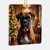 Boxer Weihnachtskunst Keramikornament (Rechts)
