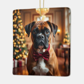 Boxer Weihnachtskunst Keramikornament (Links)