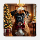 Boxer Weihnachtskunst Keramikornament (Rückseite)