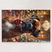Boxer Weihnachtskunst Puzzle (Horizontal)