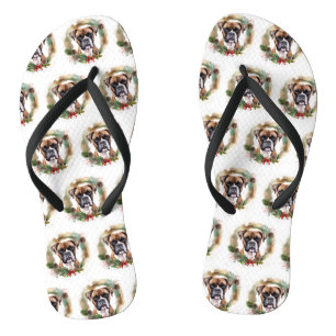Boxer Weihnachtsmann Badesandalen