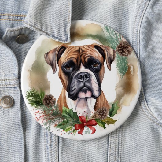 Boxer Weihnachtsmann Button (Beispiel)