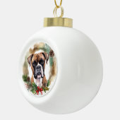Boxer Weihnachtsmann Keramik Kugel-Ornament (Rechts)