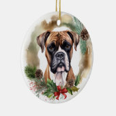 Boxer Weihnachtsmann Keramik Ornament (Rechts)