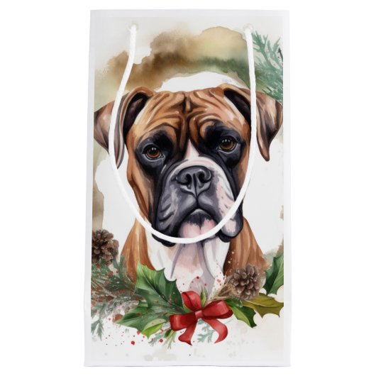 Boxer Weihnachtsmann Kleine Geschenktüte (Vorderseite)