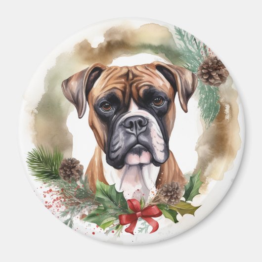 Boxer Weihnachtsmann Magnet (Vorne)