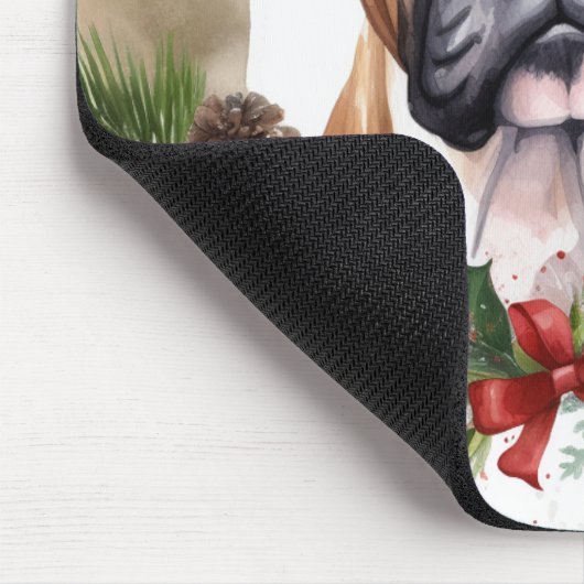 Boxer Weihnachtsmann Mousepad (Ecke)